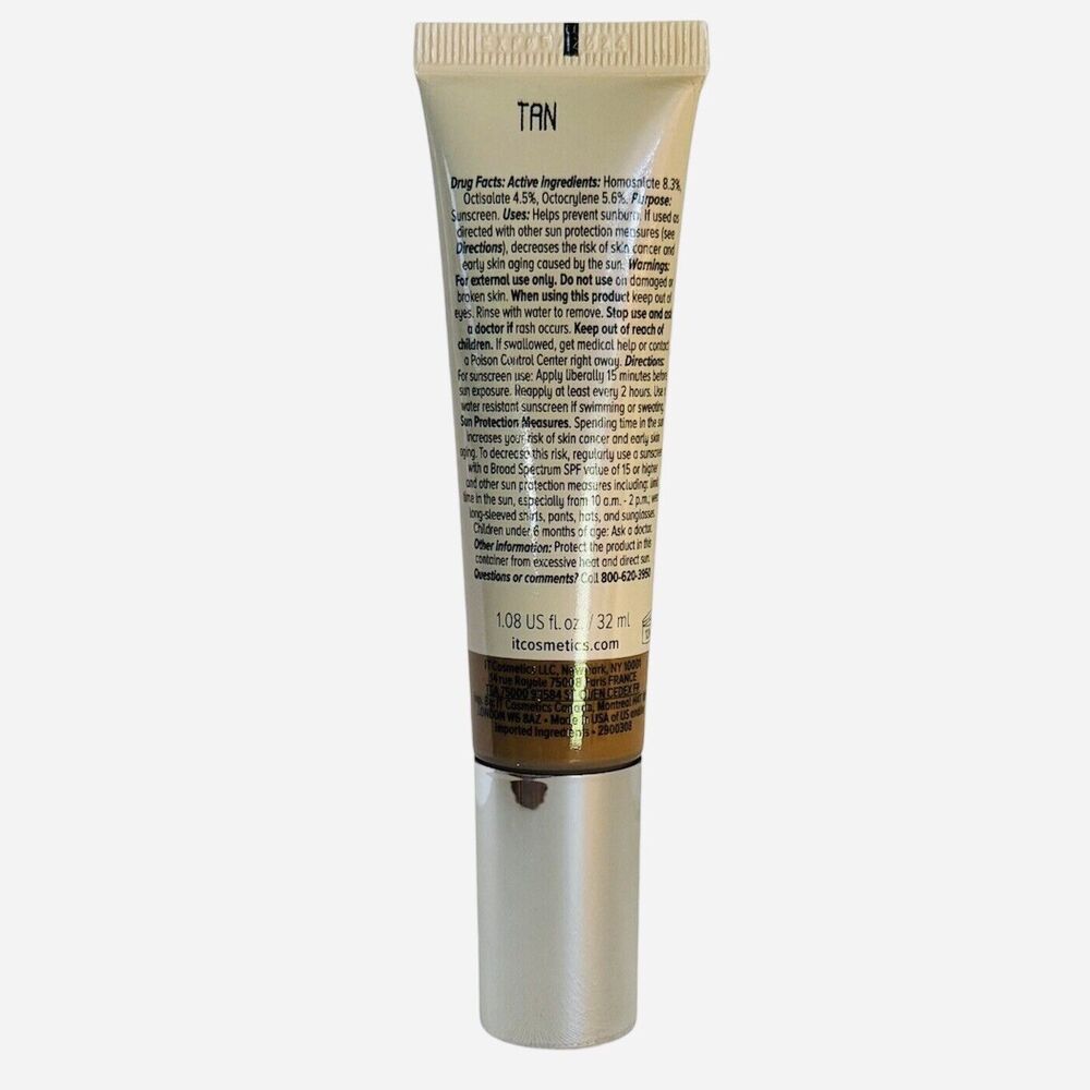 It Cosmetics CC+ Nude Glow Color Correcting Skin Tint SPF40 TAN 1.08 fl oz - Picture 4 of 8
